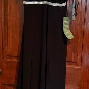 My Michelle Black Maxi Dress with Rhinestone Trim